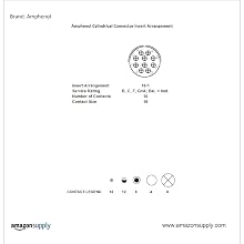 Amphenol Industrial MS3106A18-1P Circular Connector Pin, General Duty, Non-Environmental, Threaded Coupling, Solder Termination, Straight Plug, 18-1 Insert Arrangement, 18 Shell Size, 10 Contacts