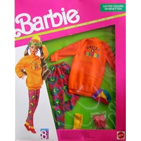<b>Barbie Fashions - United Colors of Benetton w/Orange Top - Fashion Clothes 1990 Mattel</b>