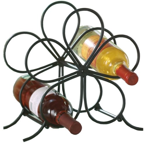Tag Summer Song Flora Black Metal 5-Bottle Wine Rack