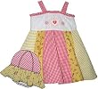 Girls Multi Pattern Patchwork Sundress with Hat ~ Size (5-6x)