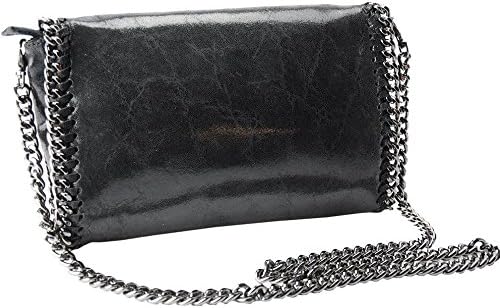 Italian Black Clutch Genuine Leather W/removable Shoulder Strap Designed & Hand Made in Italy (PINK)