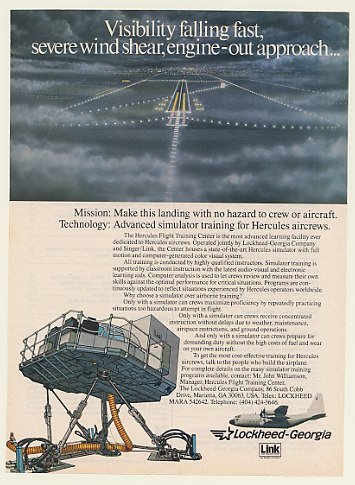 1984 Lockheed Georgia Hercules Flight Training Center Simulator Print Ad (51538)