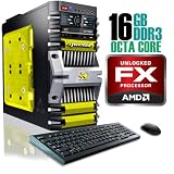 CybertronPC FORTRESS 2241GBYS, AMD FX Gaming PC, W7 Professional, CrossFireX, Black/Yellow