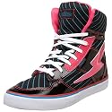 Punkrose Women's Retro-Pinstripe Hi-Top Sneaker