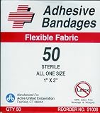 Acme Adhesive Fabric Bandages, 1 x 3, 50 Count Box