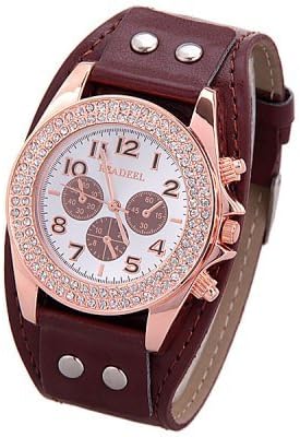 NEW Best Quality Readeel Crystal Lady Watch Women PU Leather wristwatches