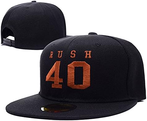 Rush Rock Band 40th Anniversary Logo Adjustable Snapback Embroidery Hats Caps - Black/Orange