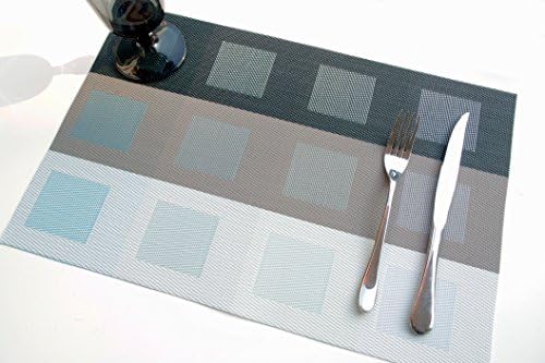 Non-slip Insulation Placemat, Moor Crossweave Woven Vinyl Non-slip Insulation Placemat Washable Table Mats Set of 4