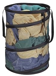 Household Essentials Pop-Up Mesh Hamper, Black
