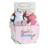 First Birthday Gift Basket Set Pink