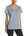 Under Armour Women's Tech Heather Stripe V-Neck, Black (003)/Metallic Silver, Medium