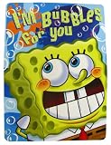 Nick Jr Royal Plush Raschel Throw - Spongebob Bubble Trouble twin mink blanket