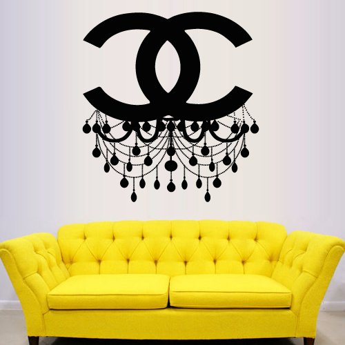 Wall Decal Vinyl Sticker Decals Art Decor Design Chandelier Luster Coco Chanel Light Living Room Bedroom Modern Mural Fashion Gift (M1334)