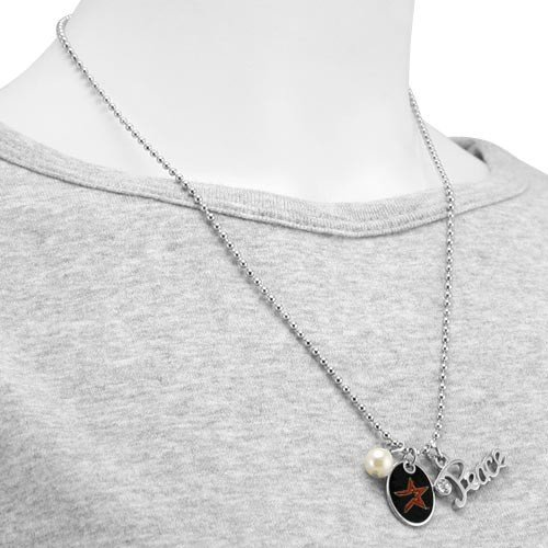 Touch by Alyssa Milano Houston Astros Peace & Pearl with Team Logo Pendant Necklace