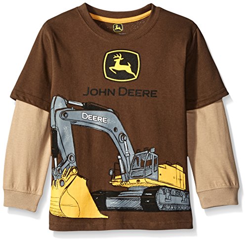 John Deere Little Boys Excavator Tee, Brown/Khaki, 5