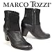 MARCO TOZZI Damen Winter Stiefelette, Strickkragen, schwarz