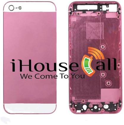 Colored Back Housing for IPhone 5. Included All buttons (Power/Lock, Volume, Silent/Vibrate, Sim Card Insert) Comes With Black Or White Top & Bottom Glass. (Soft Pink & White)