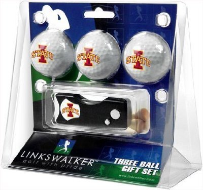 Iowa State Cyclones 3 Golf Ball Gift Pack W/ Spring Action Tool - Ncaa College Athletics
