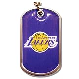 Los Angeles Lakers Dog Tag Domed Necklace Charm Chain Nba