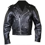 Classic Mens Vintage Motorcycle Jacket - Color : black - Size : Medium