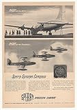 1951 DC-6 USAF Republic Thunderjet Sperry Compass Print Ad