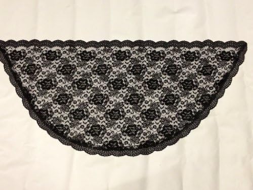 Black veil lace mantilla Catholic church chapel headcovering Mass Med-BR