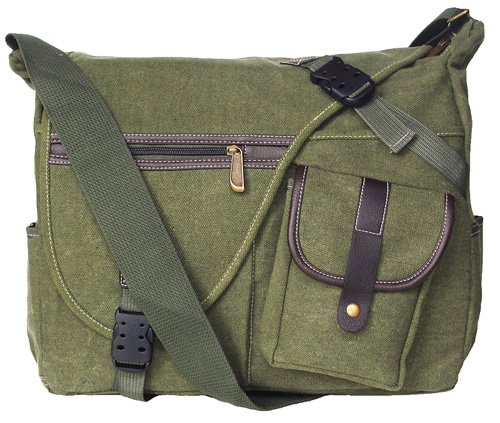 Military Inspired Canvas Crossbody Messenger Bag Laptop Case Backpack Olive Drab Military Inspired Canvas Crossbody Messenger Bag Laptop Case Backpack Olive Drab
