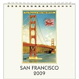 San Francisco Cavallini 2009 Vintage Prints easel desk calendar 6 by 6.5 inches Cream Laid paper finish