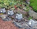 Solar Garden Powered Rock LED Lights - 4 Pack