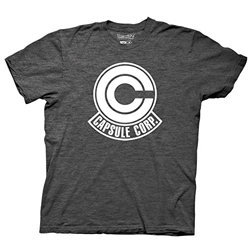 Dragon Ball Z Capsule Corp. Men's Tee-Heather Charcoal (X-Large)