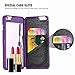 For Apple iPhone 6 6s 4.7'' Case, FLOVEME [Slim Fit] [Make Up Hidden Mirror] Luxury Beauty Girly Wallet Card Slots Holder [Kickstand Feature] Hard PC Back Protection Cover, Purple