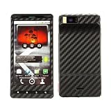Skinomi TechSkin - Black Carbon Fiber Skin Protector Shield Full Body + Screen Protector for Motorola Droid X + Lifetime Warranty
