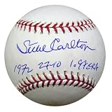 Steve Carlton Autographed Baseball with ''1972 2710 1.97 Era'' Inscription