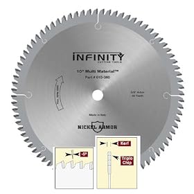 010-380, 10" x 80 Tooth Multi-Material Saw Blade x 1/8" Kerf, 5/8" Arbor
