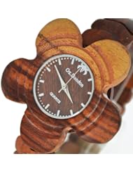 Orient Idea Wooden Wrist Watch for Unisex - Rotating Wheel Pattern
