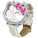 Ladies Hello Kitty metal cased watch with syn leather strap - white
