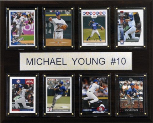 MLB Michael Young Texas Rangers 8 Card Plaque