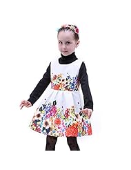 Girls Knee Length Cotton/Polyester Pleated Jacquard Sleeveless General Print Scoop Neck  Dress