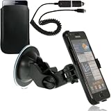 Produkt-Bild: Wicked Chili SET: Samsung Galaxy S2 / i9100 S II KFZ Halterung / Autohalterung (vibrationsfrei, drehbar) mit KFZ Ladekabel (1000mAh, 12V, 24V) und PU Leder Etui Tasche