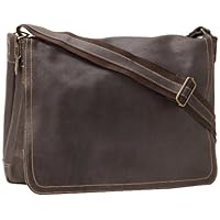 David King & Co Small Distressed Leather Laptop Messenger
