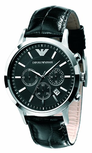 Emporio Armani Herren-Armbanduhr XL Classic Collection Chronograph Leder AR2447