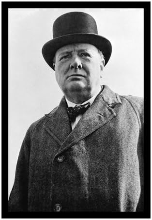 Prime Minister Winston Churchill of Great Britain Wall Decal 24 x 32 in (Without border: 20 x 29.5 in)