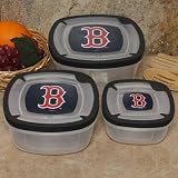 Boston Red Sox Set Three (3) Square Plastic Food Storage Containers