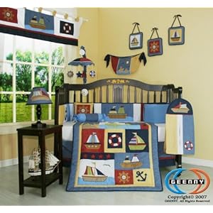 Boutique Brand New Geenny Boy Sailor 13pcs Baby Nursery Crib Bedding Set
