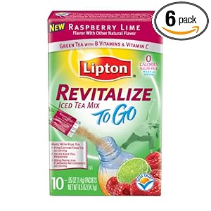 51gXSDcd7CL. SL500 AA300 PIbundle 6,TopRight,0,0 AA300 SH20  Lipton Green Tea To Go, Revitalize Raspberry Lime, 10 count, 0.05 Ounce Boxes (Pack of 6)