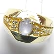 14K Yellow Gold Man's Natural Star Sapphire Ring