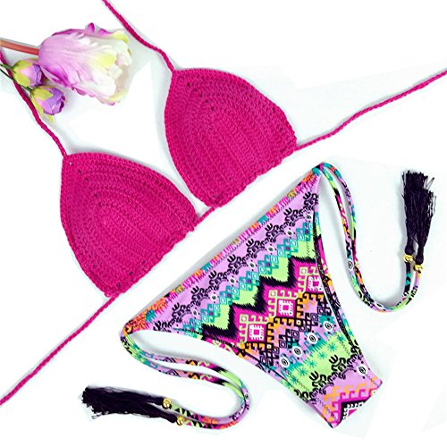 Dasbayla Women Bikini Padded Crochet Knitted Top G String Swimwear Brazilian Teeny