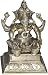 Brass Ganesha Seated Statue Playing Tabla 4 x 3 x 5.5 inches