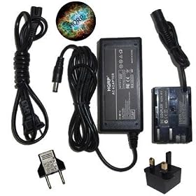 HQRP AC Power Mains Adaptor compatible with Canon ACK-E2 fits EOS 5D, EOS 10D, EOS 20D, EOS 20Da, EOS 30D, EOS 40D, EOS 50D, EOS D30, EOS D60, EOS 300D DIGITAL, EOS Digital Rebel Digital Camera plus HQRP UK and Euro Plug Adapters and Coaster