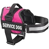 Service Dog Vest with 2 Reflective "SERVICE DOG" Patches, by Industrial Puppy (XS, Hot Pink)